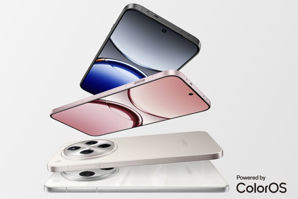 A promotional image showcasing the OPPO Find X8 Series smartphones in elegant shades of pink and blue. The devices feature a sleek, minimalist design with thin bezels and prominent rear cameras, highlighting OPPO’s commitment to premium aesthetics and cutting-edge technology.