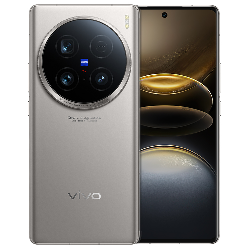 Vivo X100 Ultra in silver, featuring a sleek finish, triple rear cameras with Zeiss optics, and a vibrant AMOLED display.