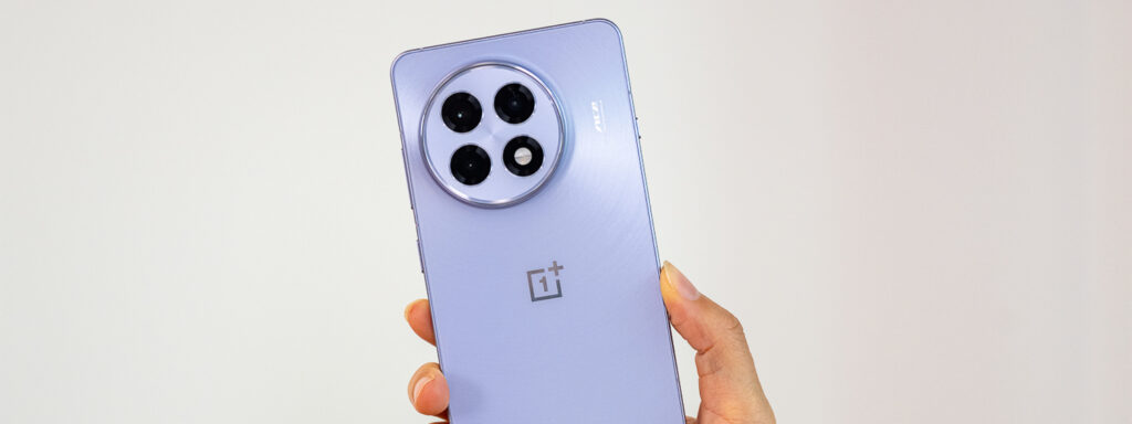 OnePlus 13R in stunning Starry Purple color, showcasing its sleek rear camera design and premium finish.