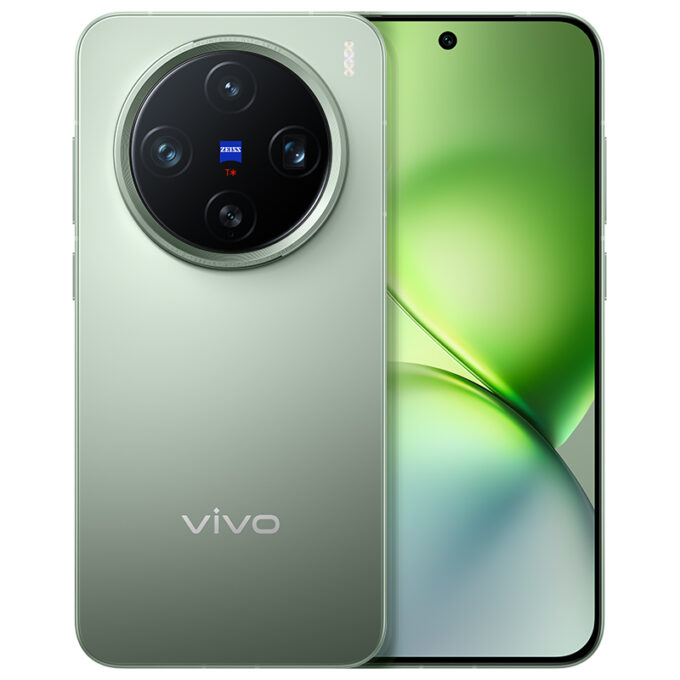 Vivo X200 Pro Mini in green color, featuring a sleek design with a circular triple-camera module and vibrant AMOLED display