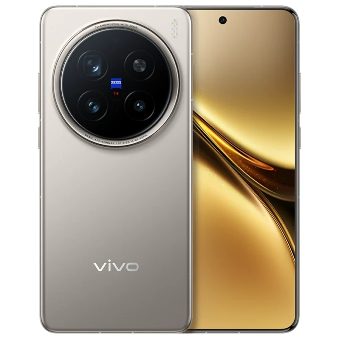 Vivo X200 Pro in silver, highlighting its premium finish, centered punch-hole display, and advanced camera system.