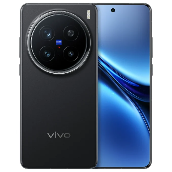 Vivo X200 Pro in black, showcasing a sophisticated matte finish, triple rear cameras, and vibrant AMOLED display.