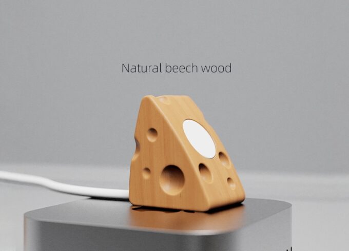 A single Apple Watch stand isolated on a neutral background, highlighting its clean and functional design.